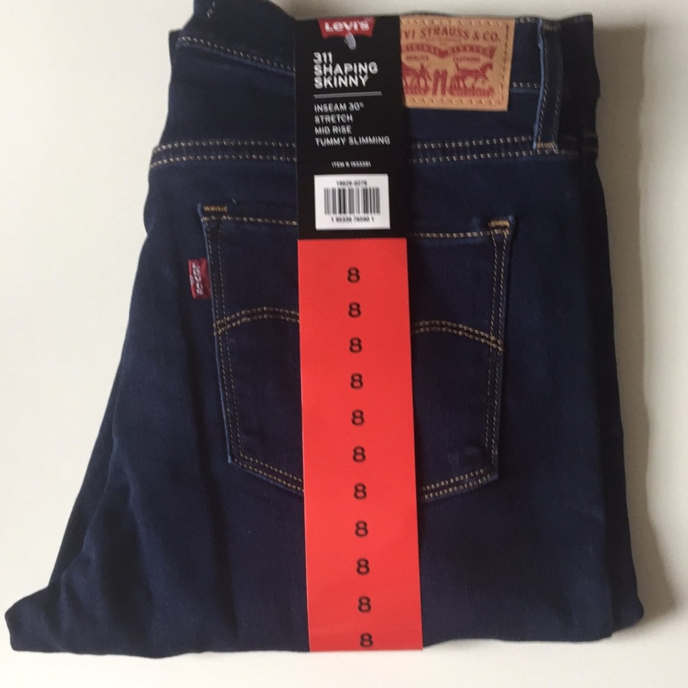 LEVIS 311 SHAPING SKINNY DARK BLUE JEANS MID RISE